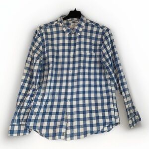 Mutual Weave Men's Blue and White Checkered Flannel Shirt